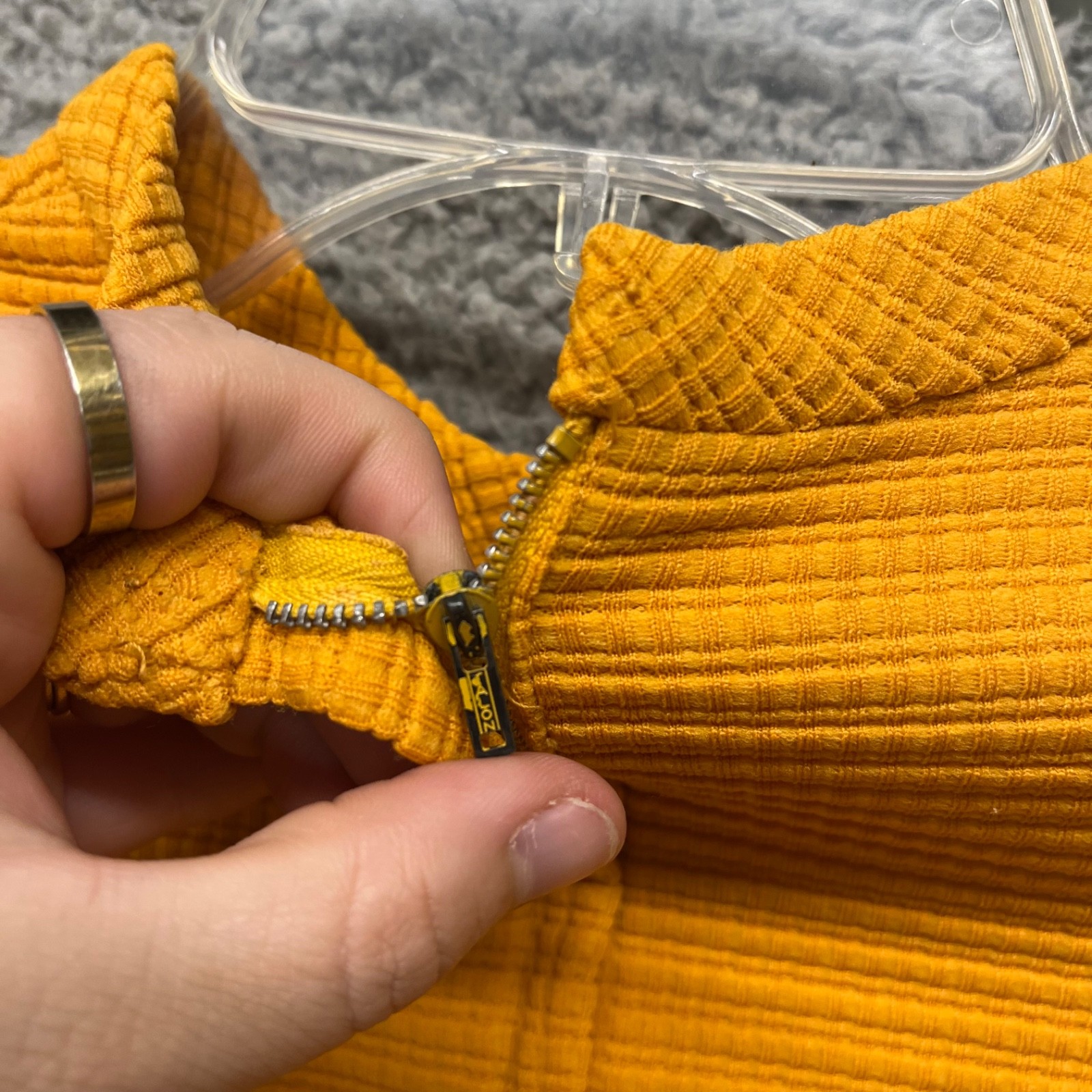 60’s Leisure Pant Set Womens S Marigold Yellow Textured Dacron Polyester 70’s