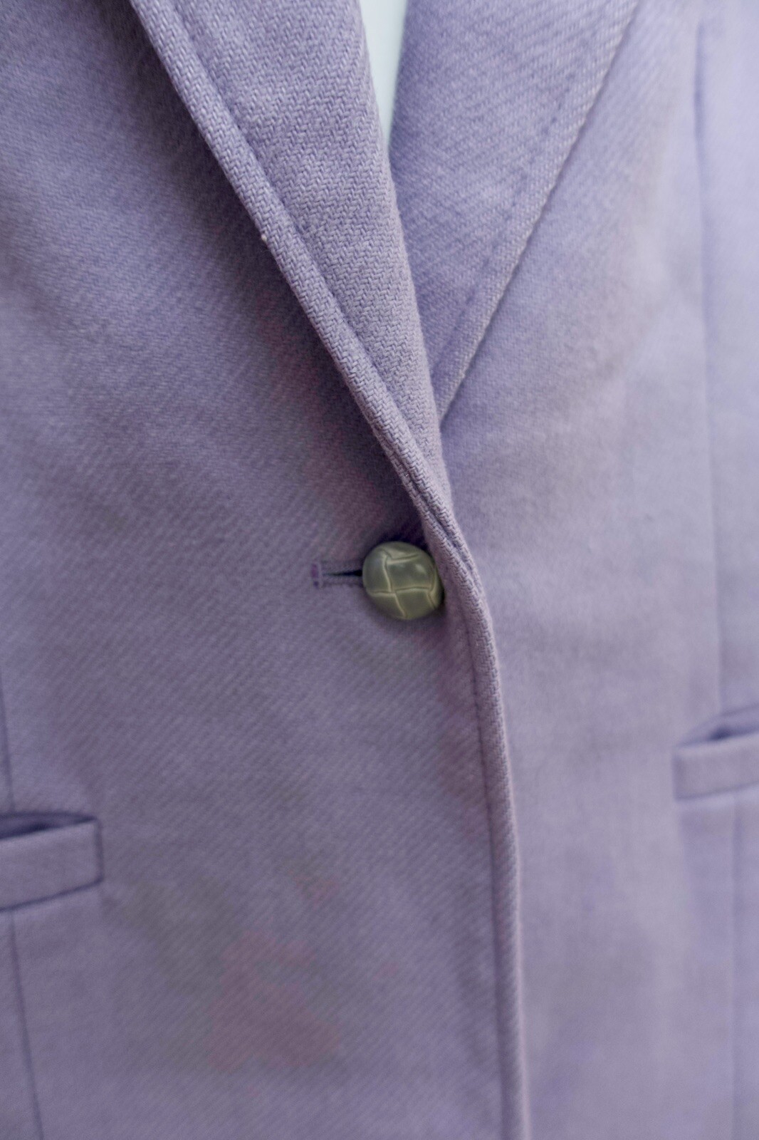 Vintage Lavender Blazer – Made in Japan, Size Medium, 65% Polyester & 35% Wool