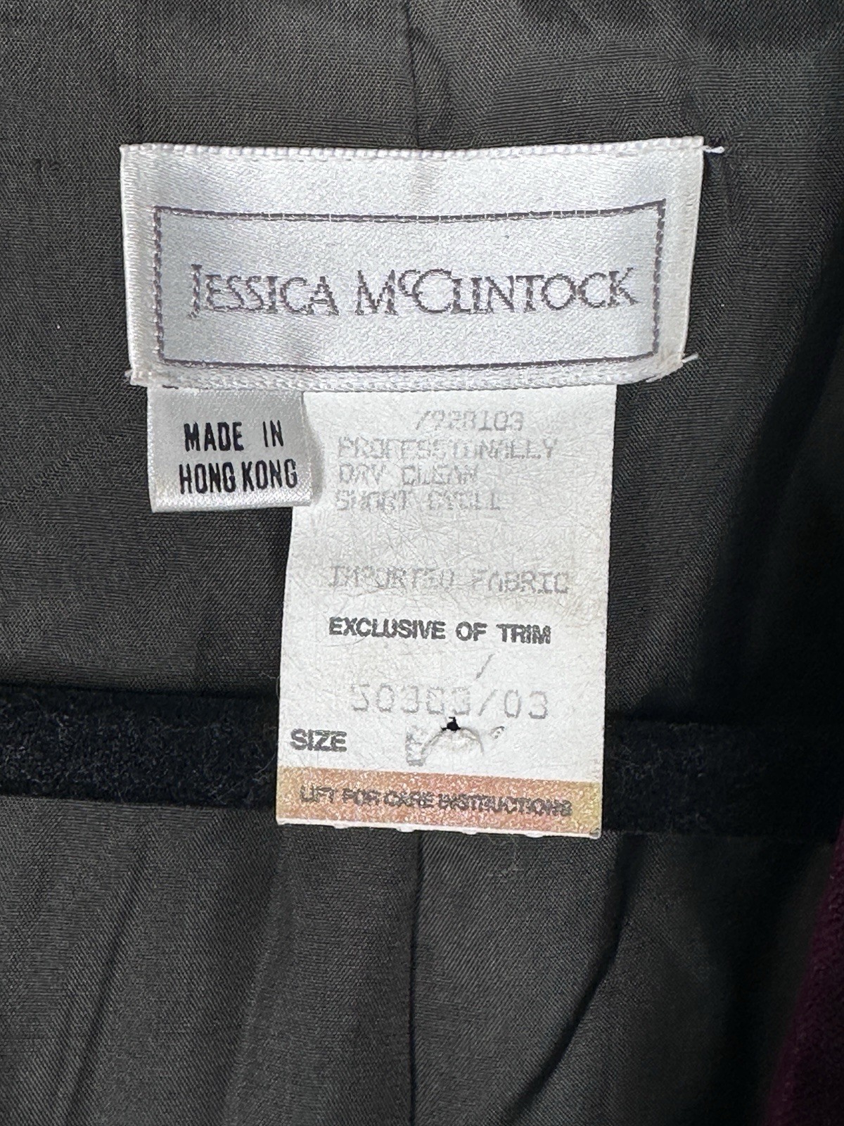 Jessica McClintock GOLD Metallic Sequin Velvet Bow Blazer Large 80’s Burgundy 3