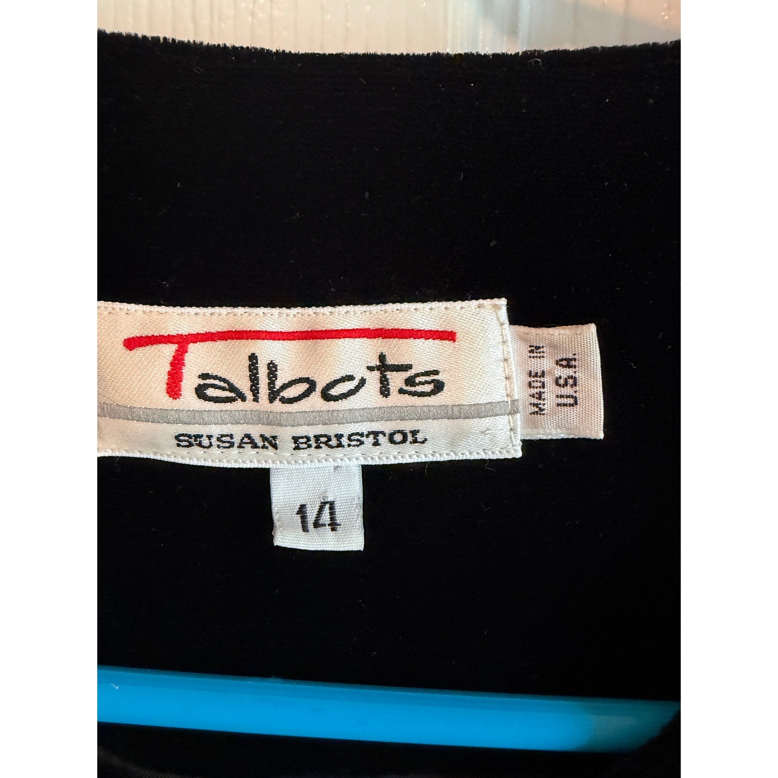 Talbots Susan Bristol Vintage 90s Black Velvet Jacket Ornate Buttons Size 14