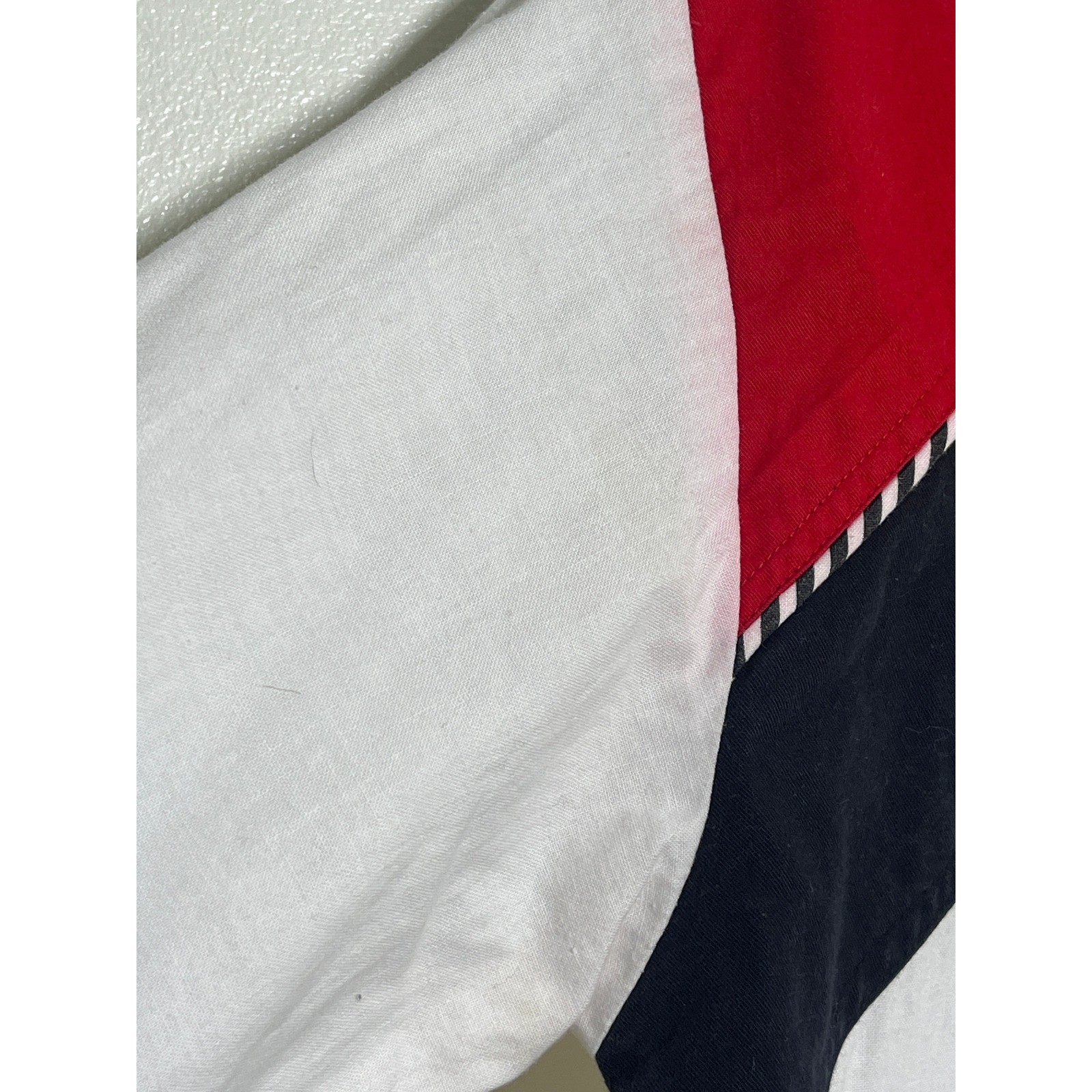 Adobe Rose Vintage 1994 Western Colorblock Button Down Shirt Red White Black