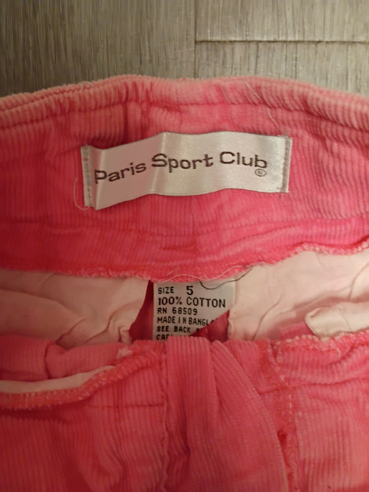 Paris Sport Club Pink Corduroy High Rise Tapered Pants Button Hem size 5