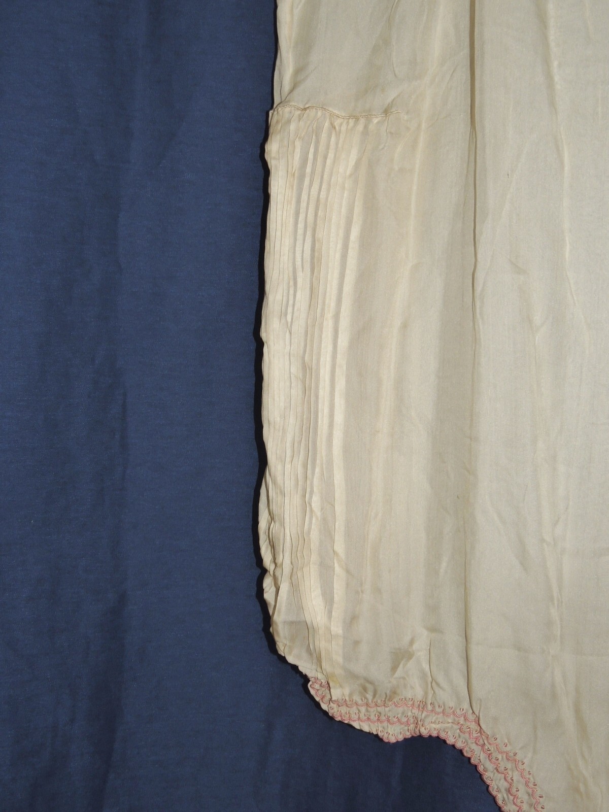 1920’s Ivory Silk W Pink Embroidery Step In / Chemise / Bloomers MED