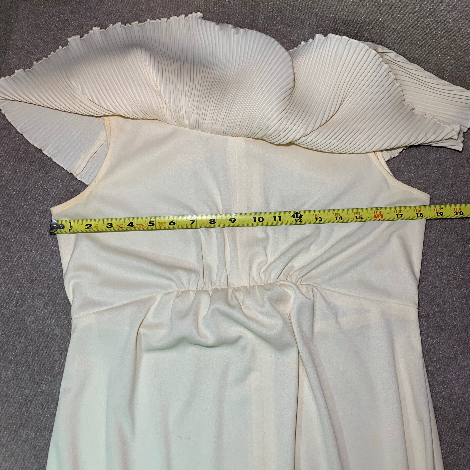 Vtg Nightgown S 32 Robe Peignoir Set Gown Silky Nylon Nude Empire Egyptian Long