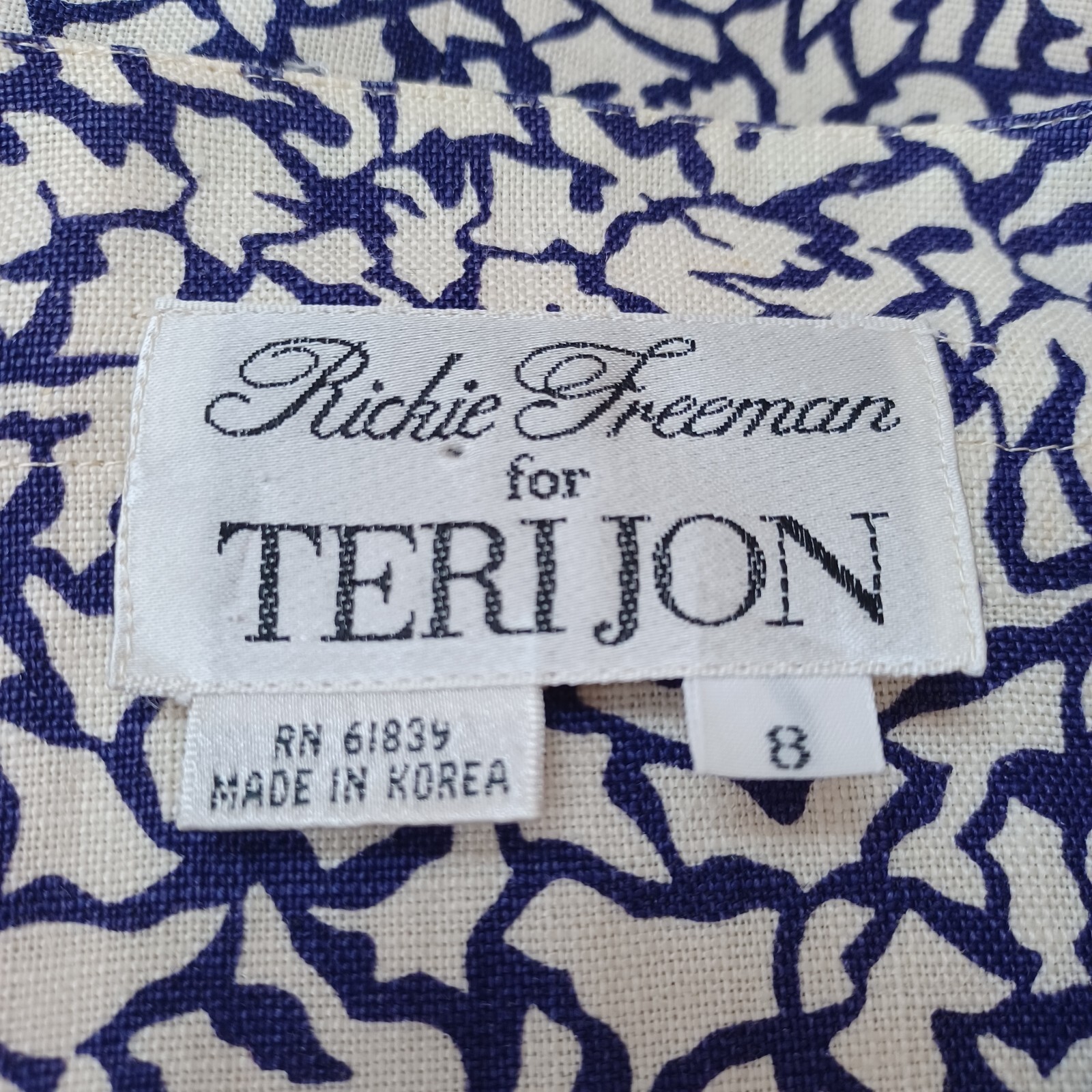 Rickie Freeman Teri Jon Vintage Purple Floral Puff Sleeve Embellished Blouse 8