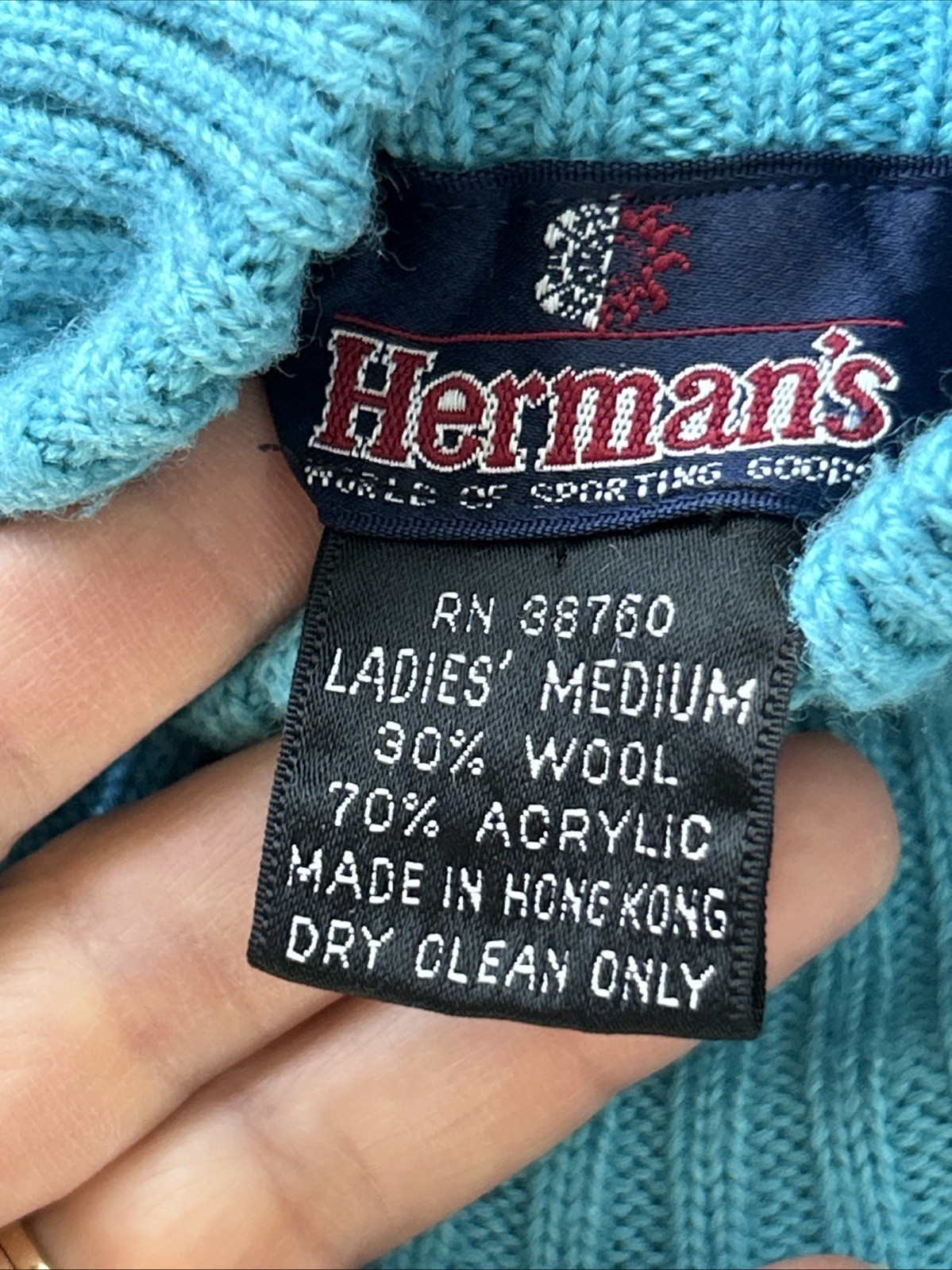 Vtg 80’s Hermans Wool Blend Pink & Blue Stars Skate Streetwear Medium Women