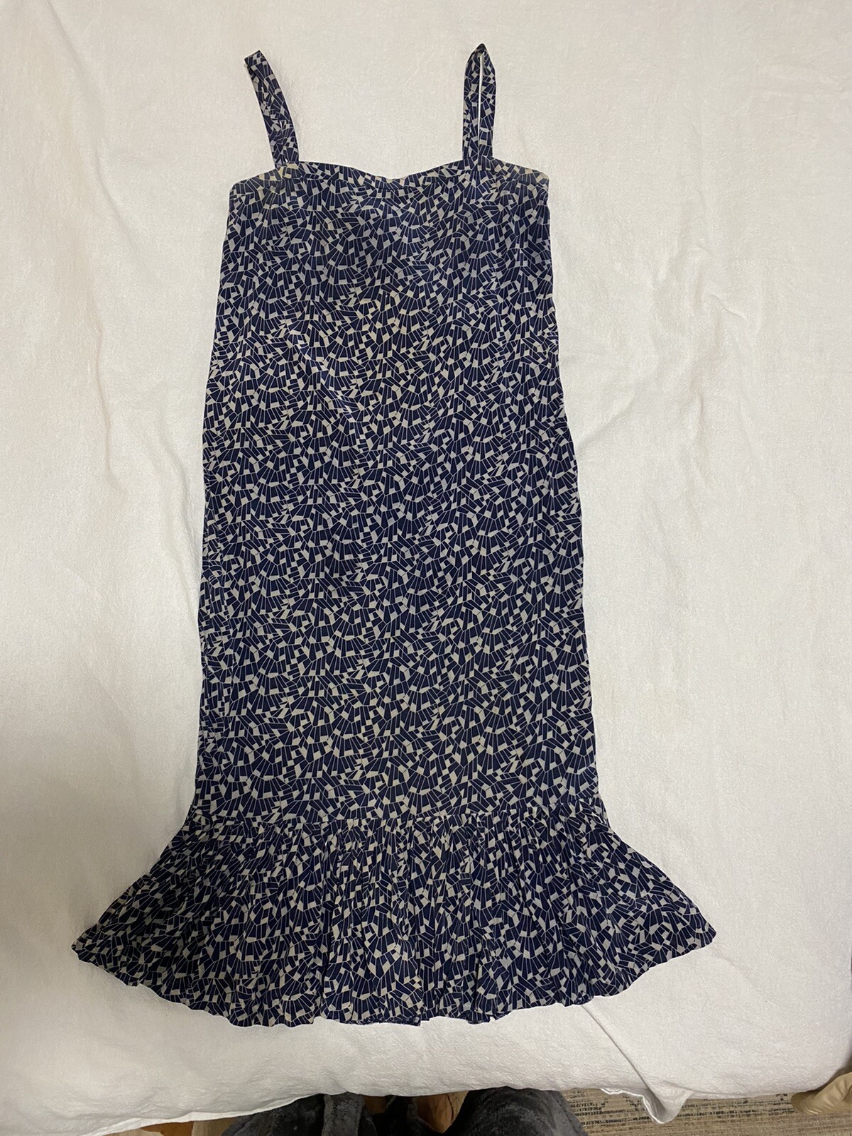 Vintage Georges Rech 100% SILK Sz XXS 70s Retro Paris France Navy Strappy Dress