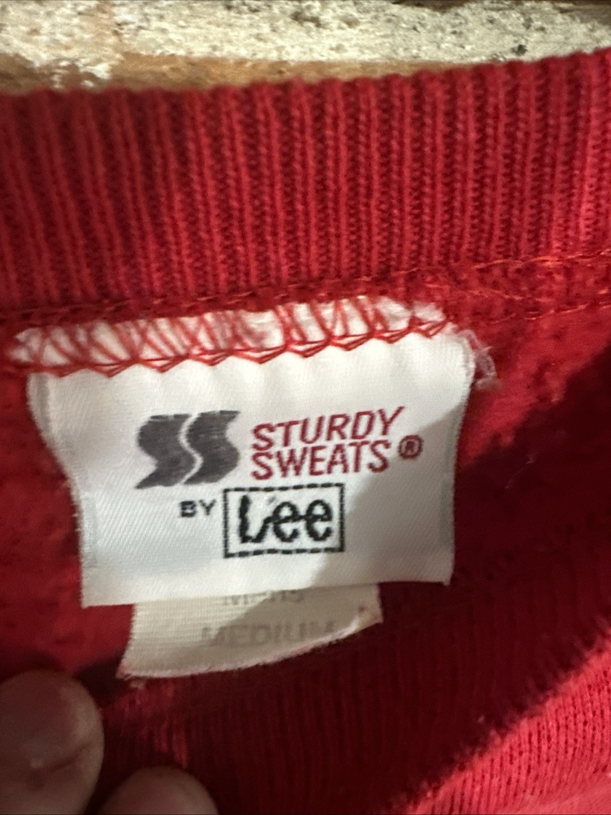 Vintage Red Sweat Shirt Sturdy Sweats By Lee Size Med Mens
