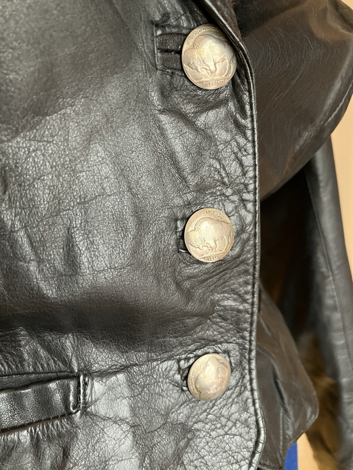 VTG 80’s Cooper Black Leather Women’s Horse Hair Design Waist Coat