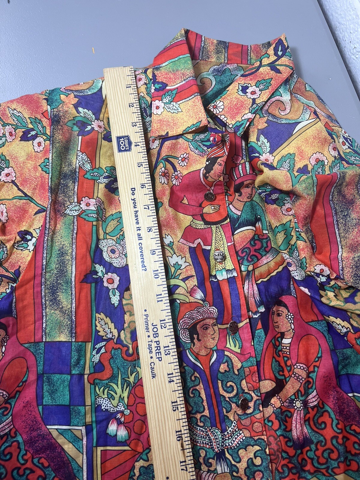 Vintage 80’s Howard Wolf Colorful Ethnic Skirt Matching Blouse Set Women’s 10