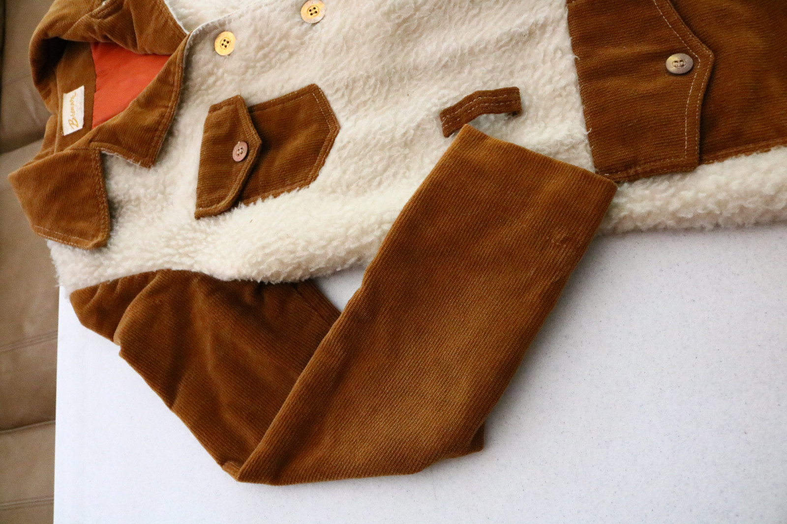 Vintage 1970s Bronson California Light Fuzzy Furry Jacket L / XL 40″ sz 13-14 LA