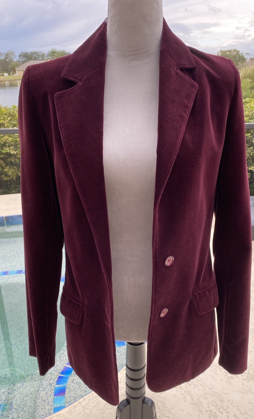 Sport Ease Fashions Velour Jacket Maroon Size 10 Style 8906T – 1960’s?