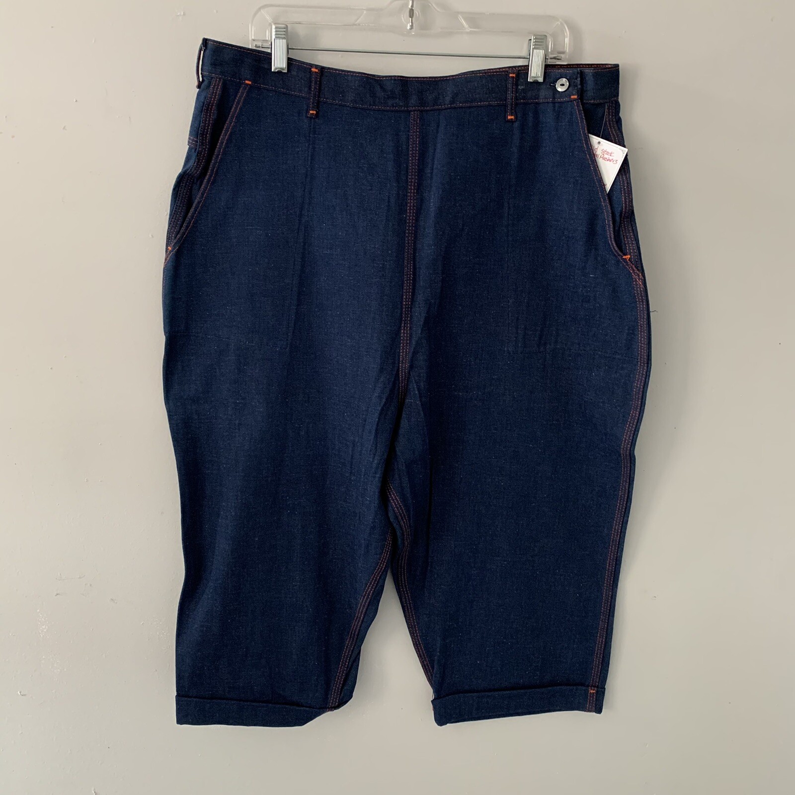 Vintage 1950’s Stephens Sanforized NWT Side Zip High Waist Denim Shorts SZ.XXL