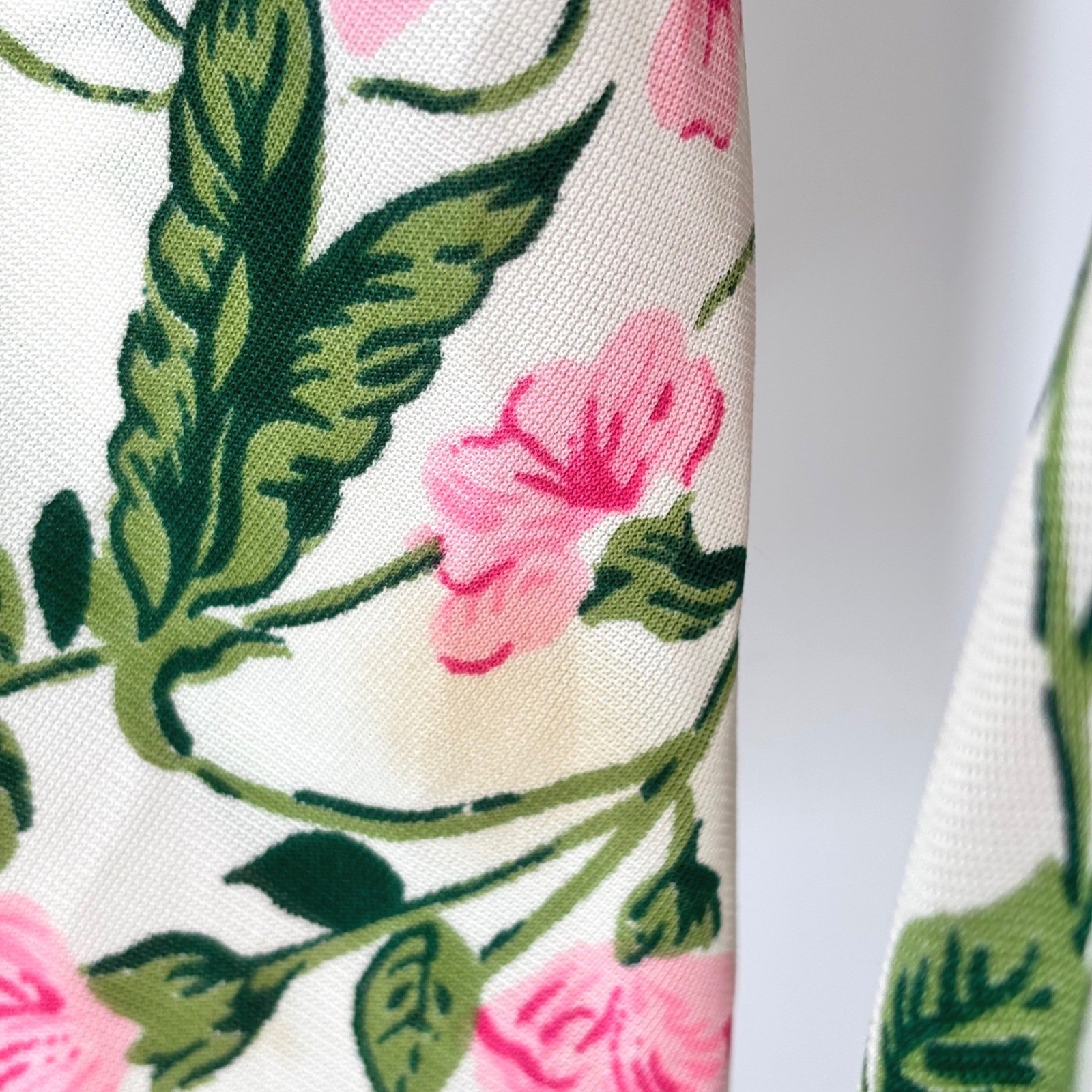 Vintage Julie Miller California 70s Floral Chevron Maxi Dress Pink Green Sz 12