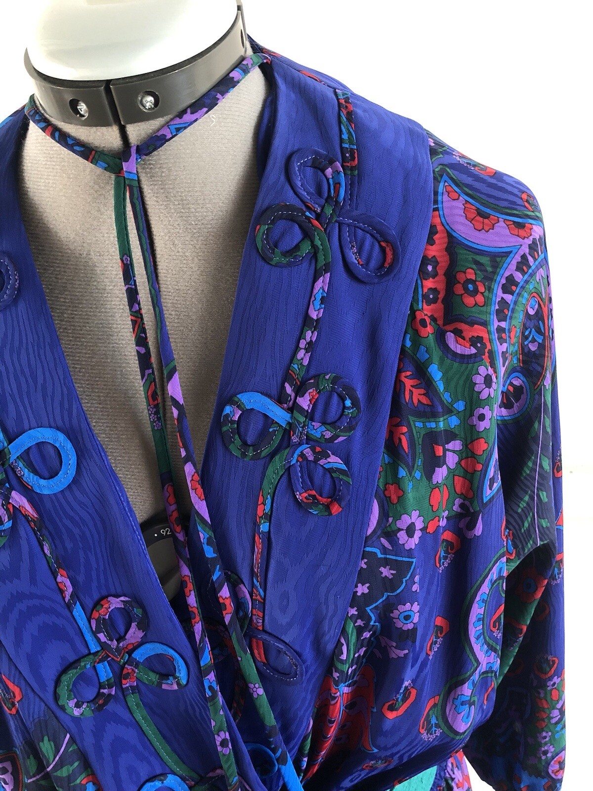 Vintage Georgette 80’s Diane Freis Jewel Toned Floral Paisley Boho Dress