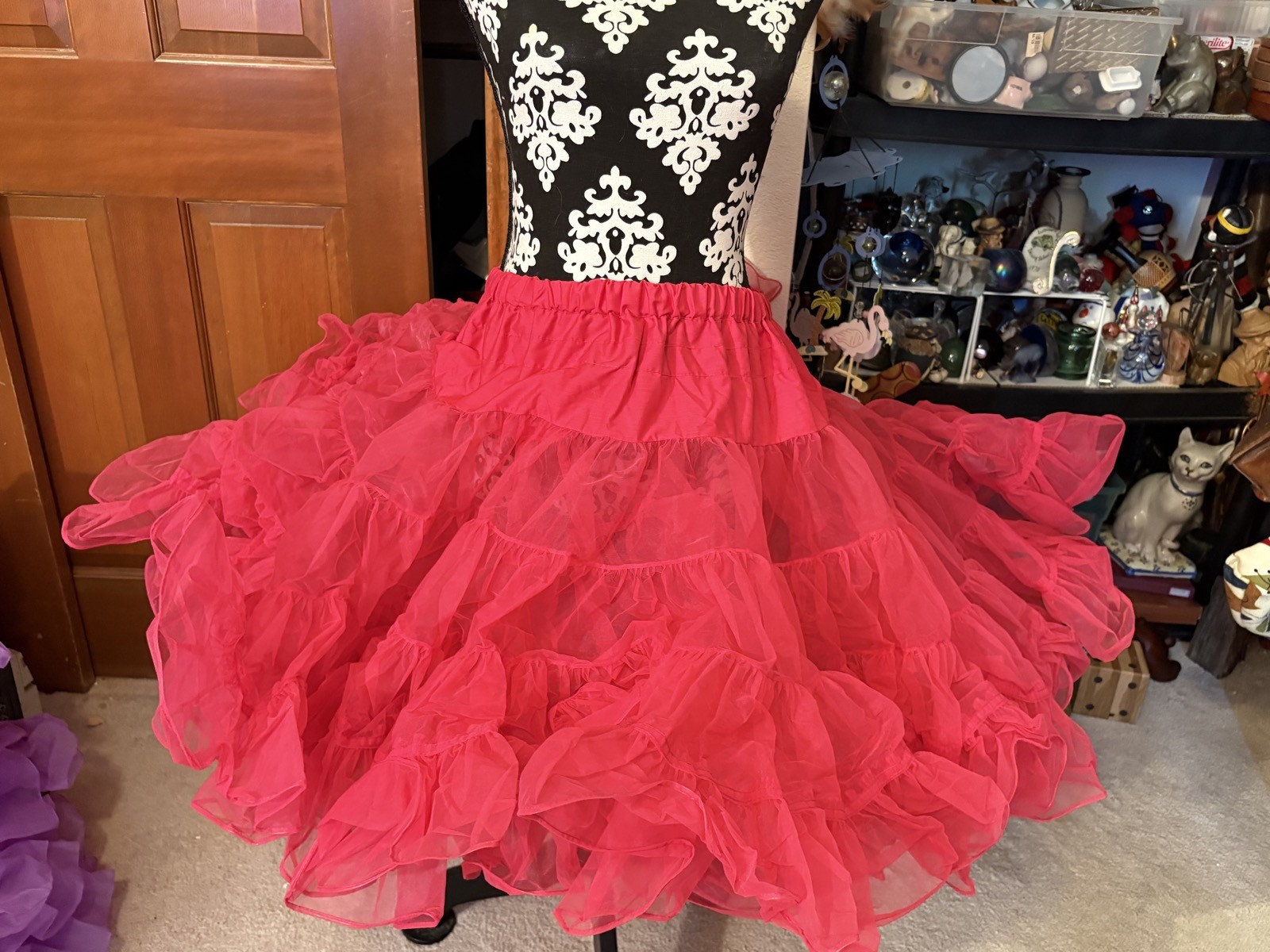 Vtg Malco Modes San Francisco Square Dancing Hot Pink Petticoat M Rockabilly NWT