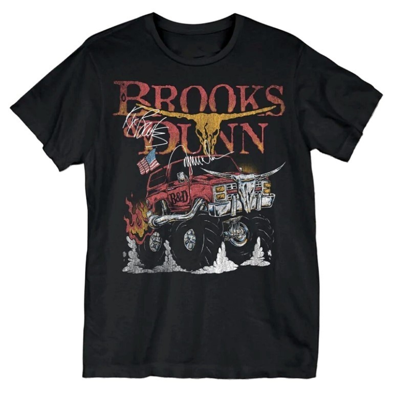 BROOKS & DUNN T-Shirt / COUNTRY BROOKE & DUNN METAL RODEO USA MONSTER TRUCK TEE