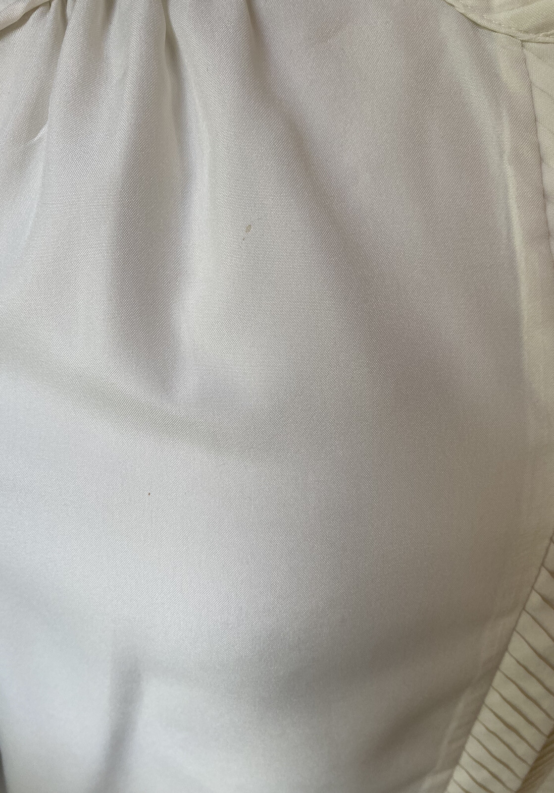 VTG Rhoda Lee 50s 60s White Ivory Blouse Sz 16 High Neck Short Sleeve Button Up