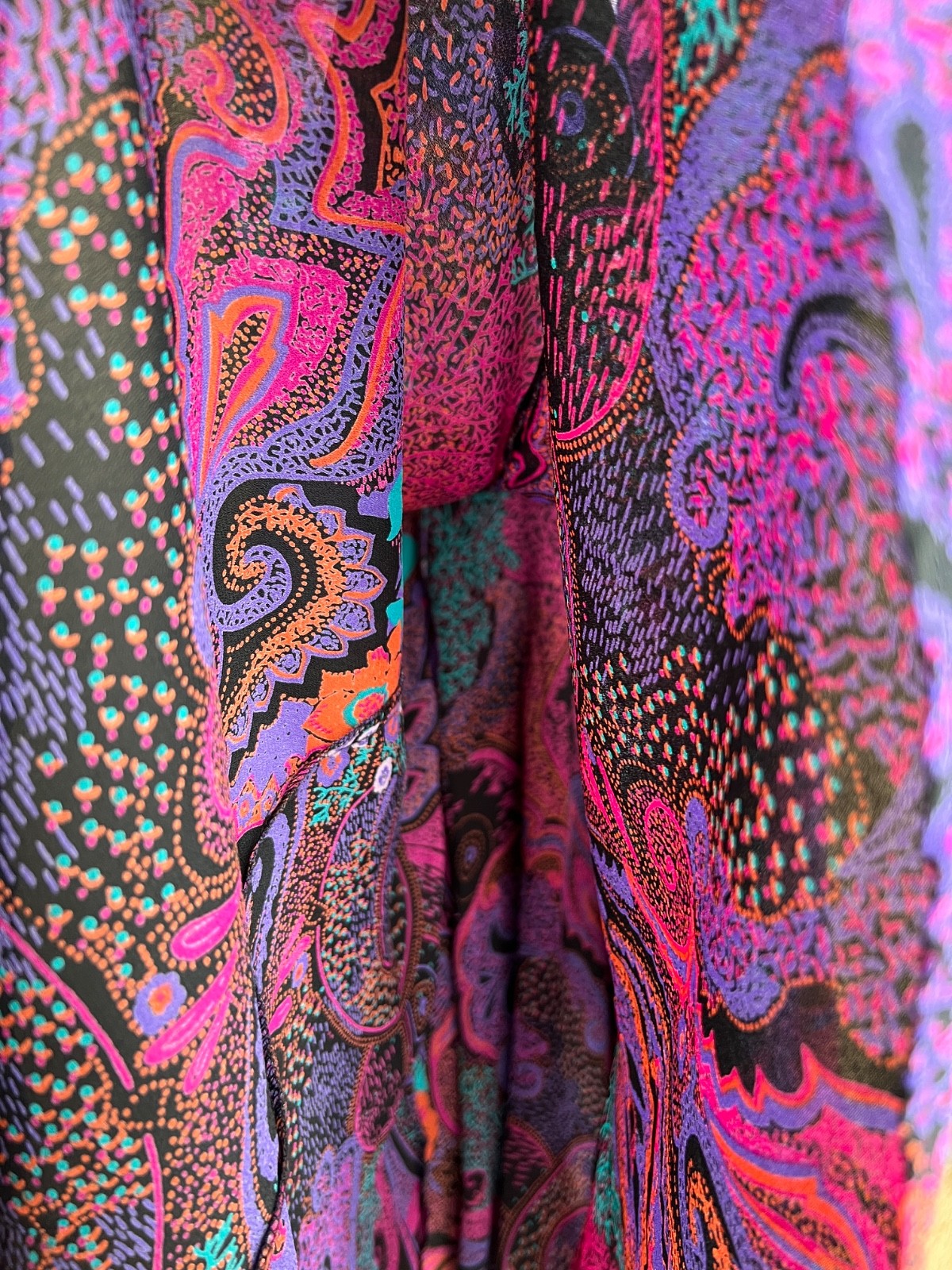 Vintage 90s BCBG Paris Sheer Paisley Dress sz Small Made in USA