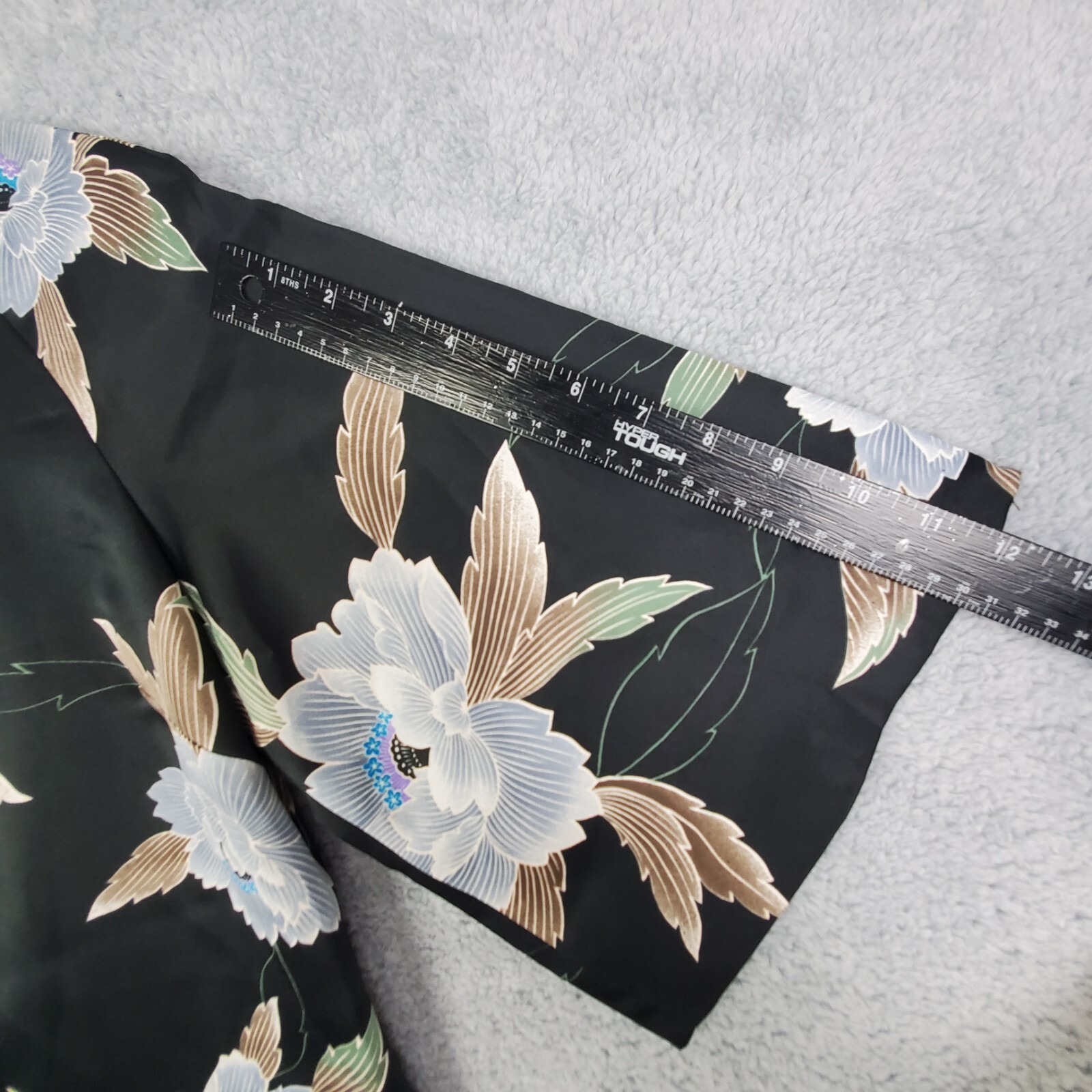 Vtg 60s Nani of Hawaii Dress Sz S M Kimono Shift Floral Vneck Frog Button Satin