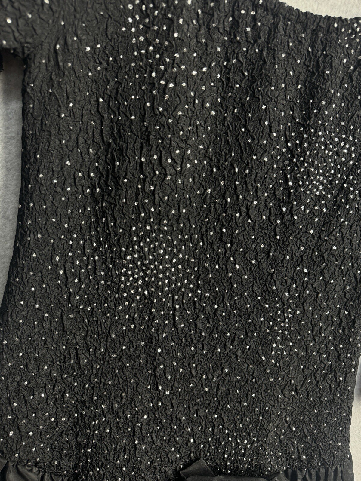 VTG 80s Ted Lapidus Paris Off Shoulder Beaded Dress Gown Sz 8 Black Formal