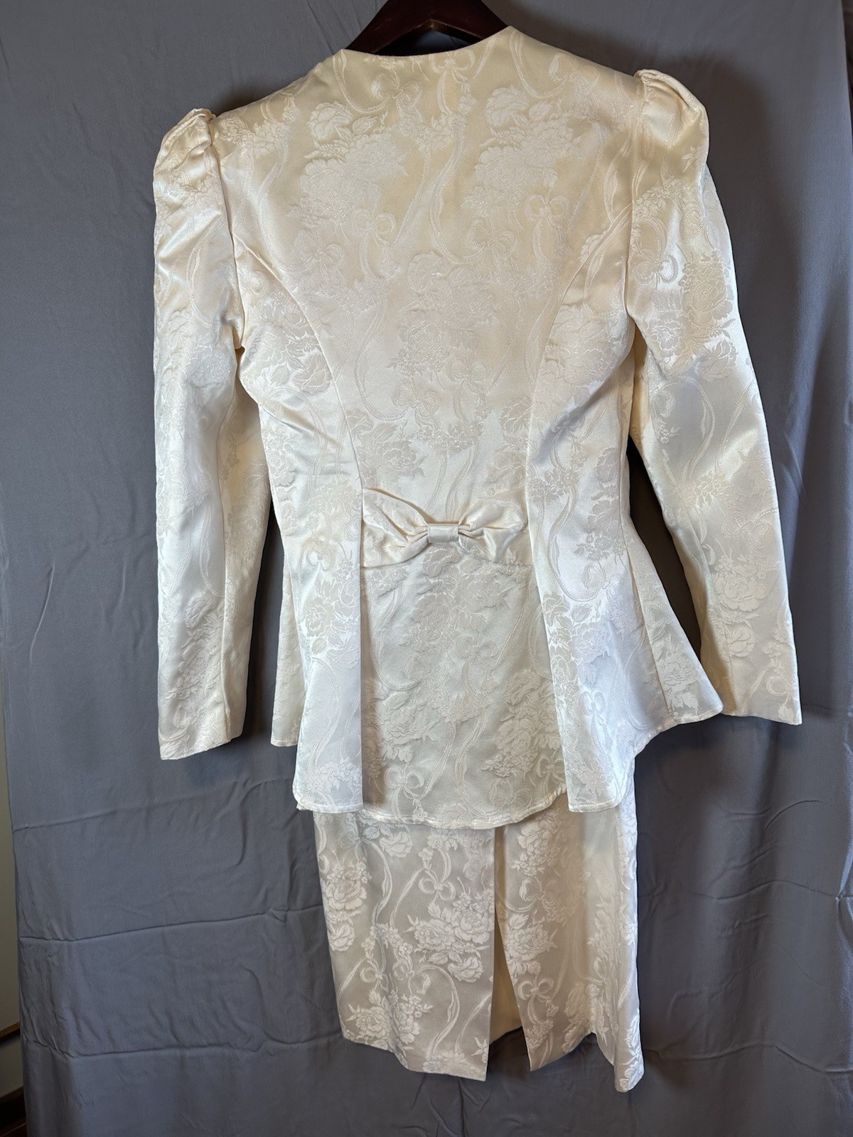 Vtg Jessica McClintock Ivory Lace Skirt Suit 2pc Gunne Sax Style Bridal Size 10