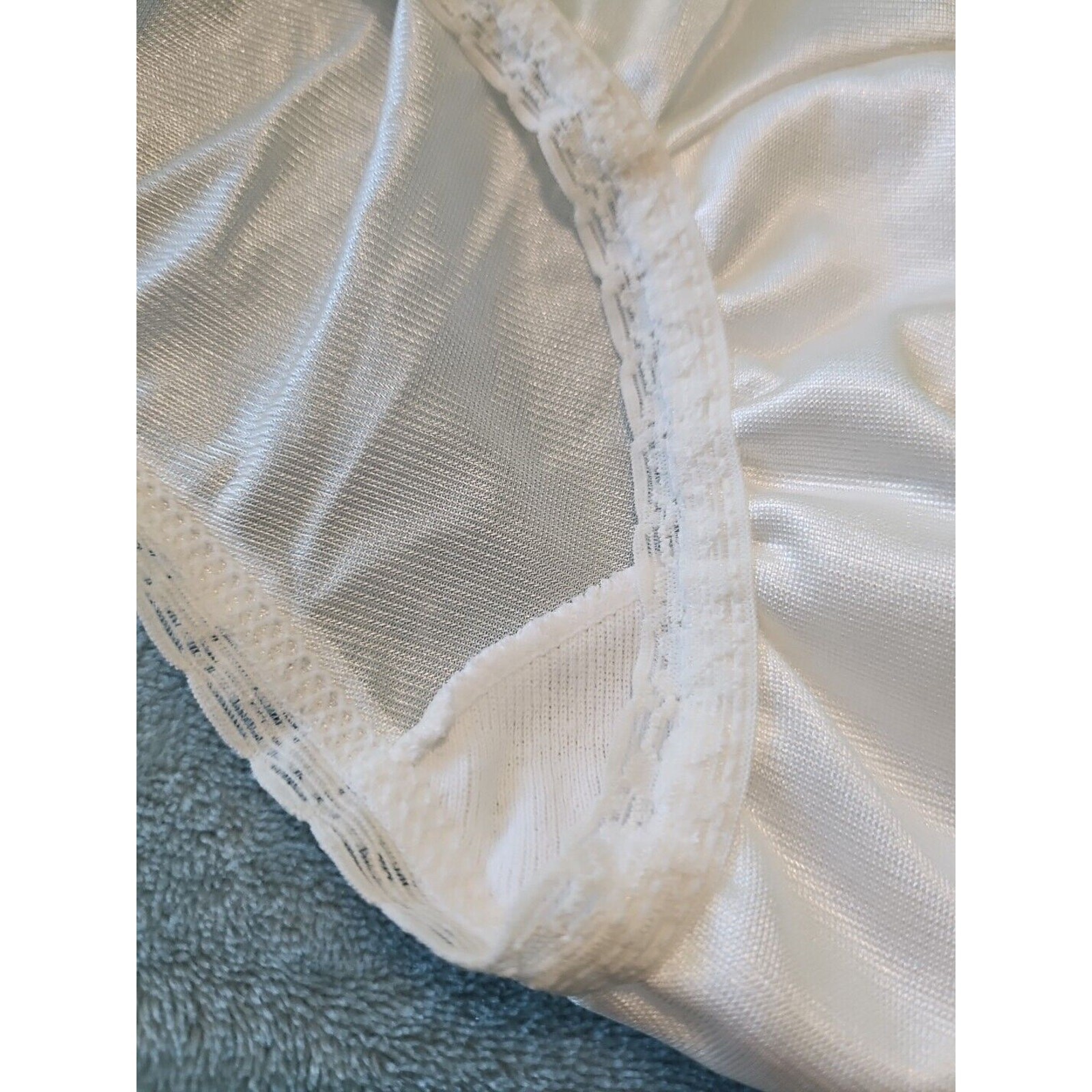 NOS NEW Vintage CAROLE Size 11 Lace Trim Beige Nylon Hi Cut Granny Panties