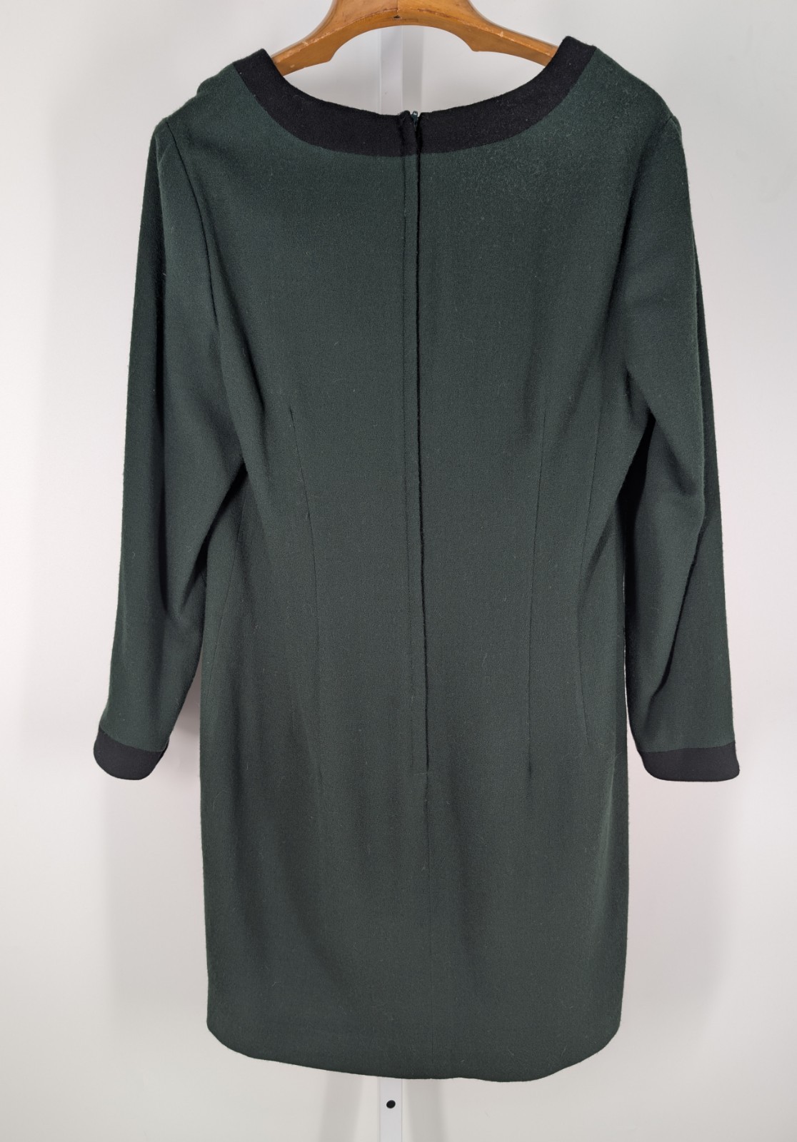 Brooks Brothers Vintage 80s Crepe Fleece Wool Dress USA Boho Holiday Winter 40″