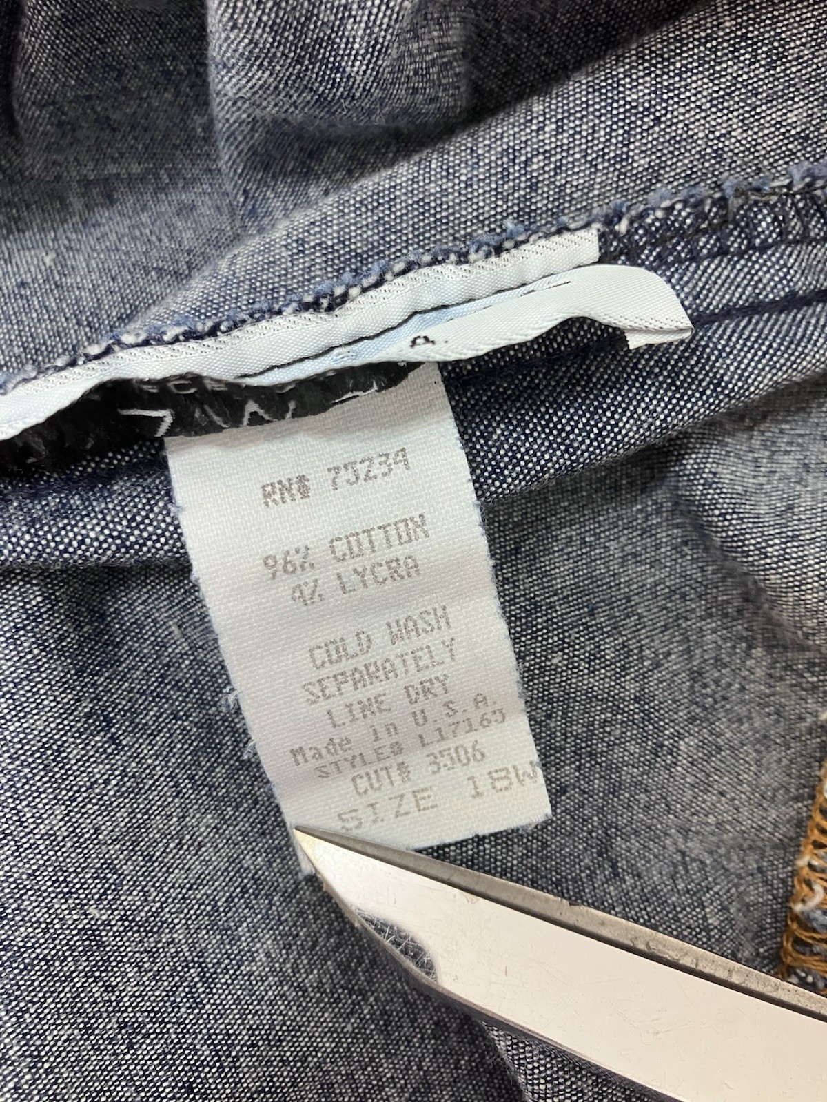 Vintage 1980s Stampede Blue Denim Stirrup Jeggings Womens Size 18W Made In USA