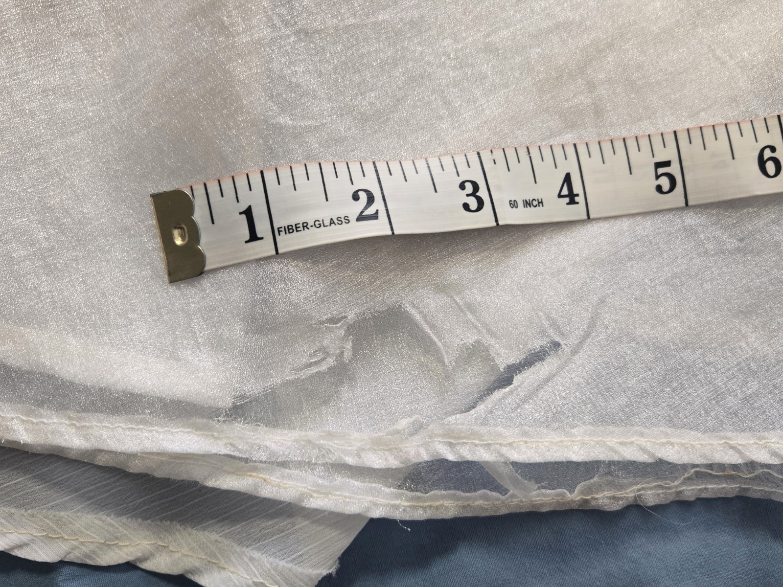 Vintage Simple White Puff Sleeve Circle Skirt Dress with Blue Ribbon Handmade