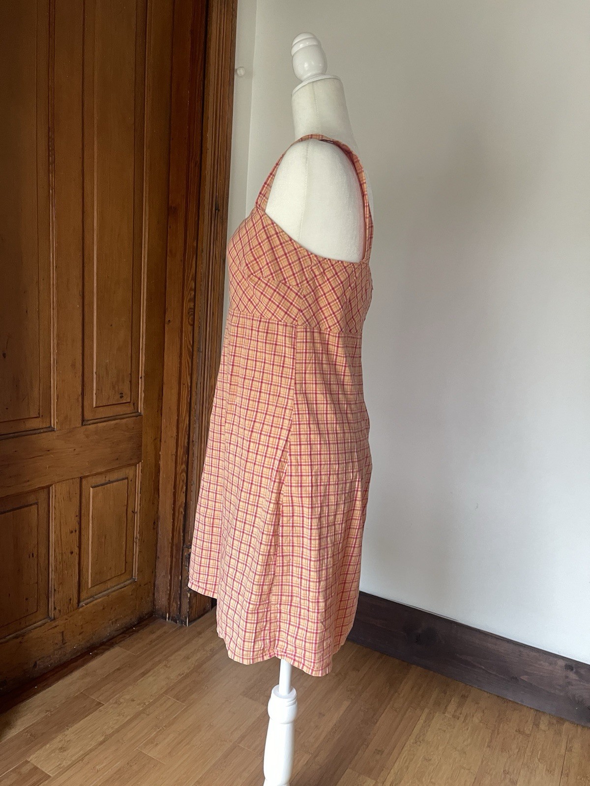 Vintage Y2k Plaid Tank Summer Dress – Pink & Orange Cream Size 11