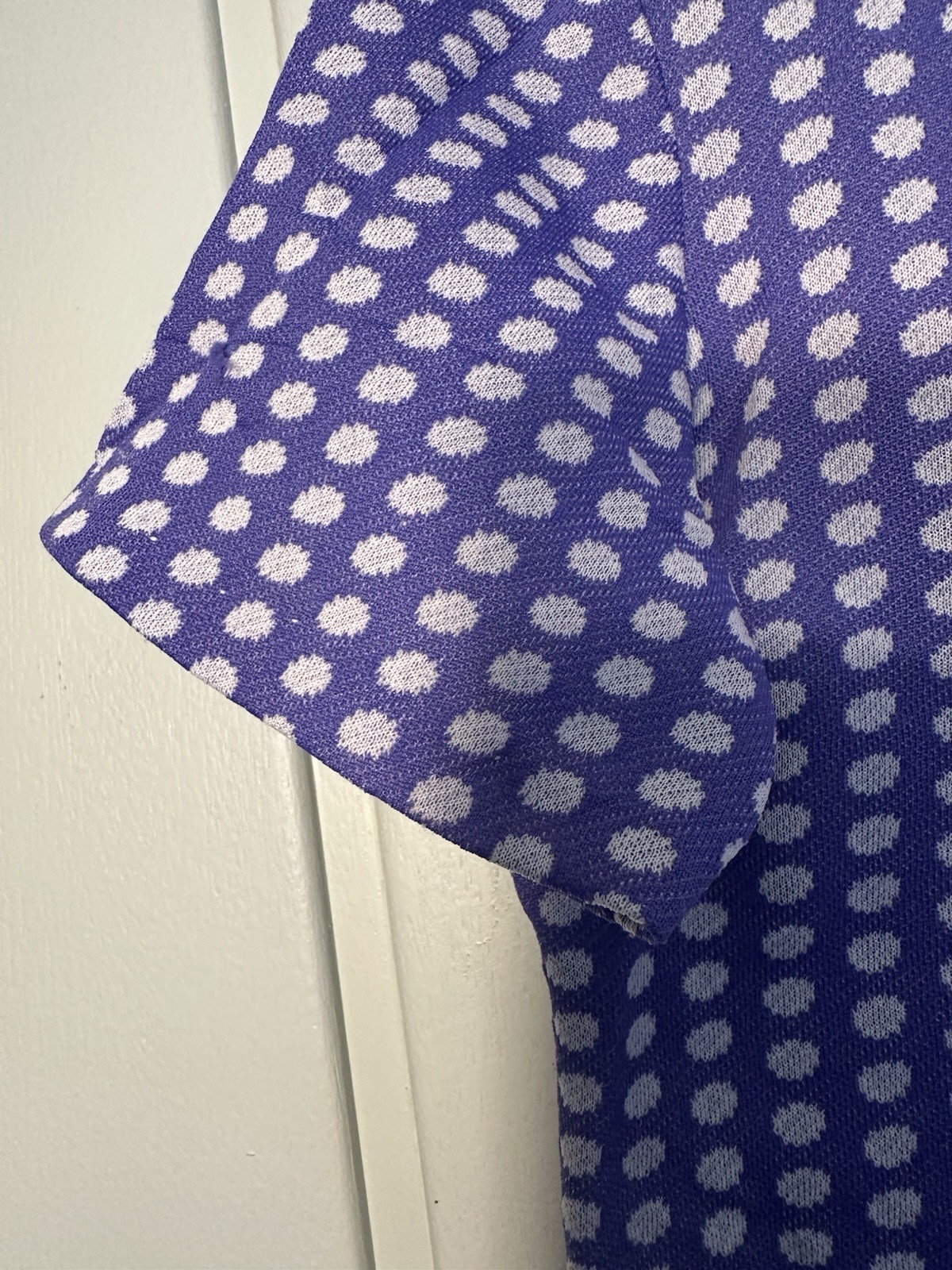 Vintage Jr Bazaar Sears Roebuck & Co Union Made Purple Polka Dot Blouse Shirt