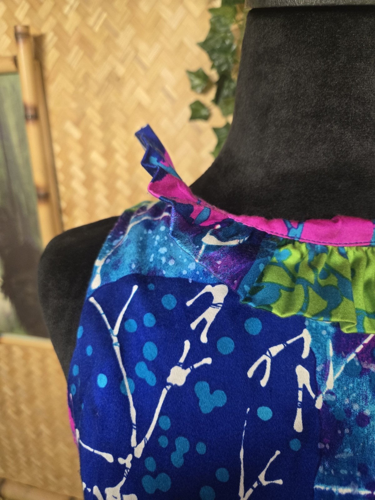Vintage Waltah Clarke’s Hawaiian Floral Aloha Maxi Dress w1094