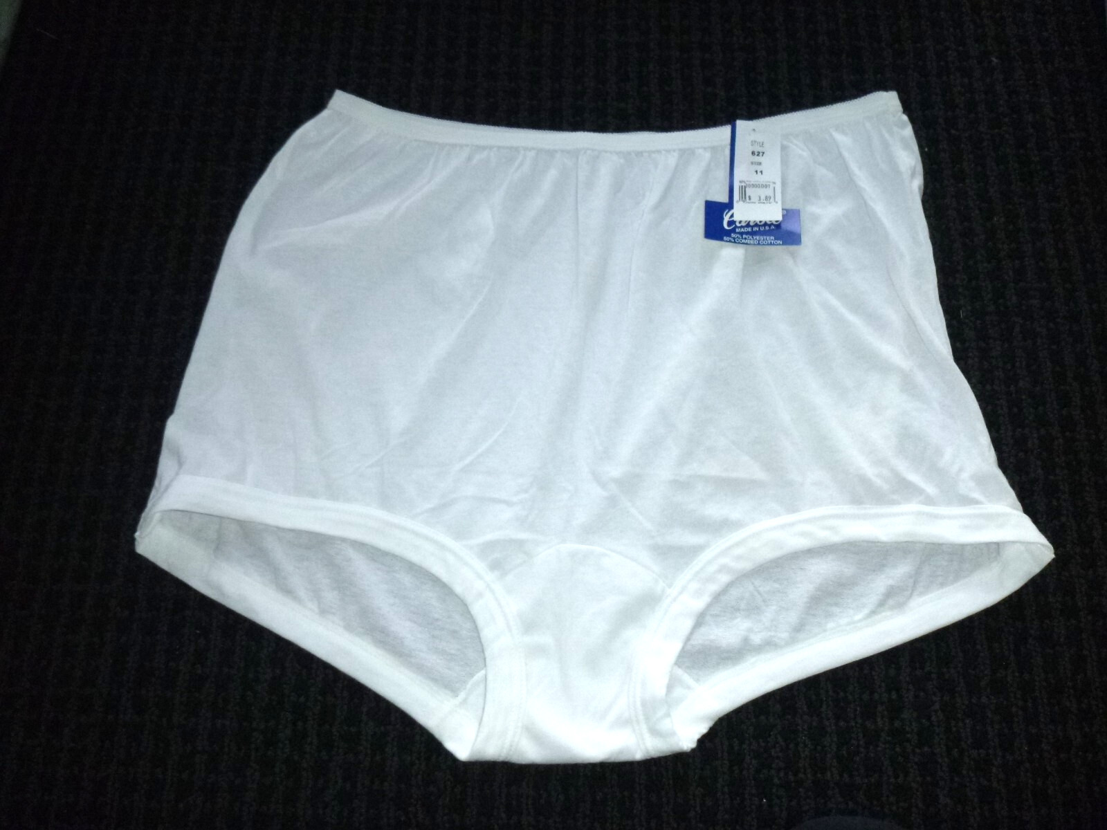 NOS Vtg Carole Granny Panties Briefs Band Leg Poly Cotton Mushroom Gusset Sz 11