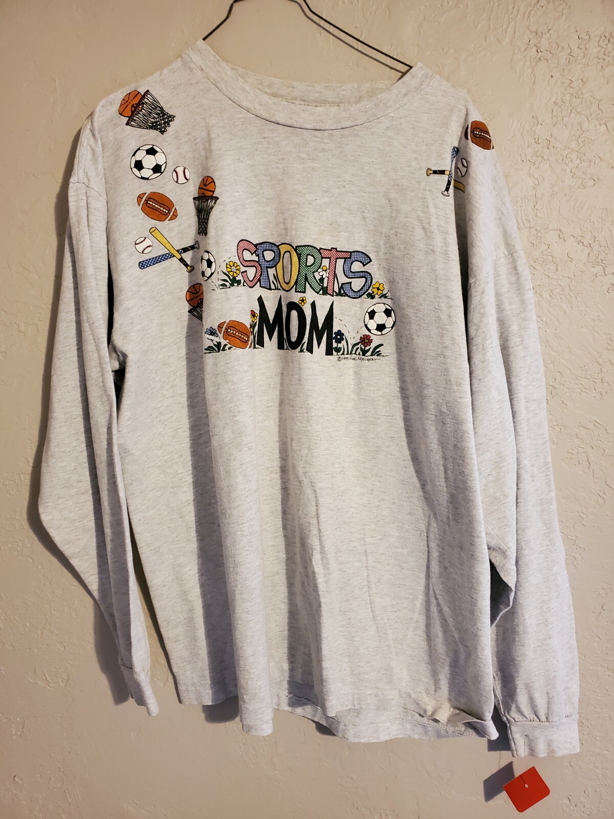 vickie melhart shirt sports mom 1999 long sleeve women’s size XL MINT condition