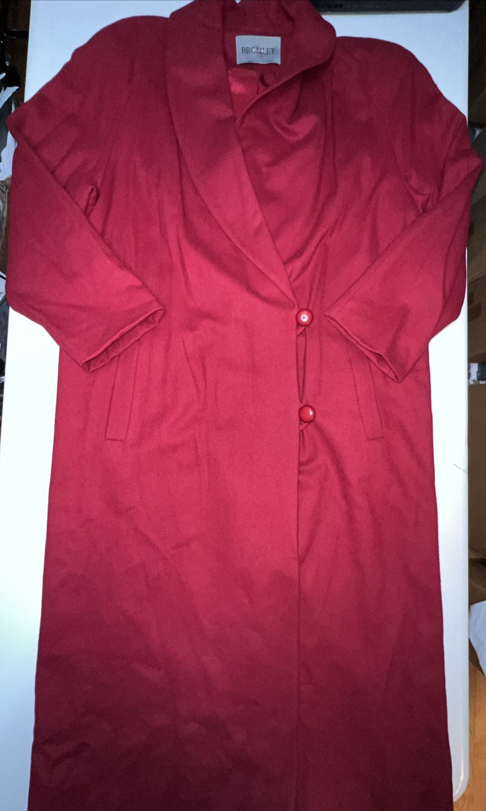 Vintage Bromley collection overcoat women’s 10 wool red Double breasted lined