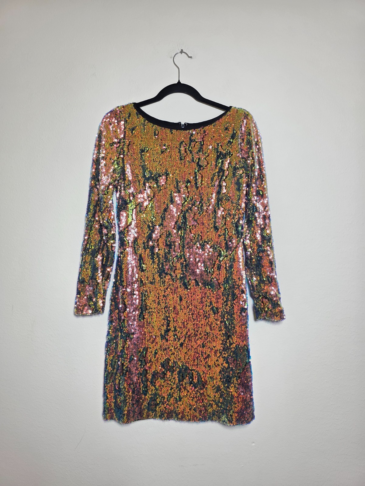 NAEEM KHAN Blue Multi Sequin Sheath Size 8 MSRP $1595