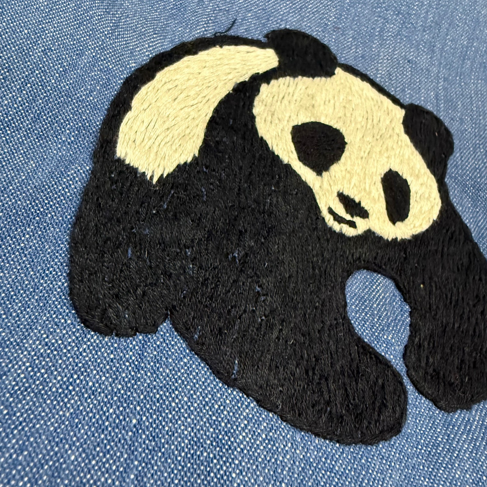 Vintage 70s Sherpa Lined Denim Jacket XS Handmande Panda Hippie Western boho
