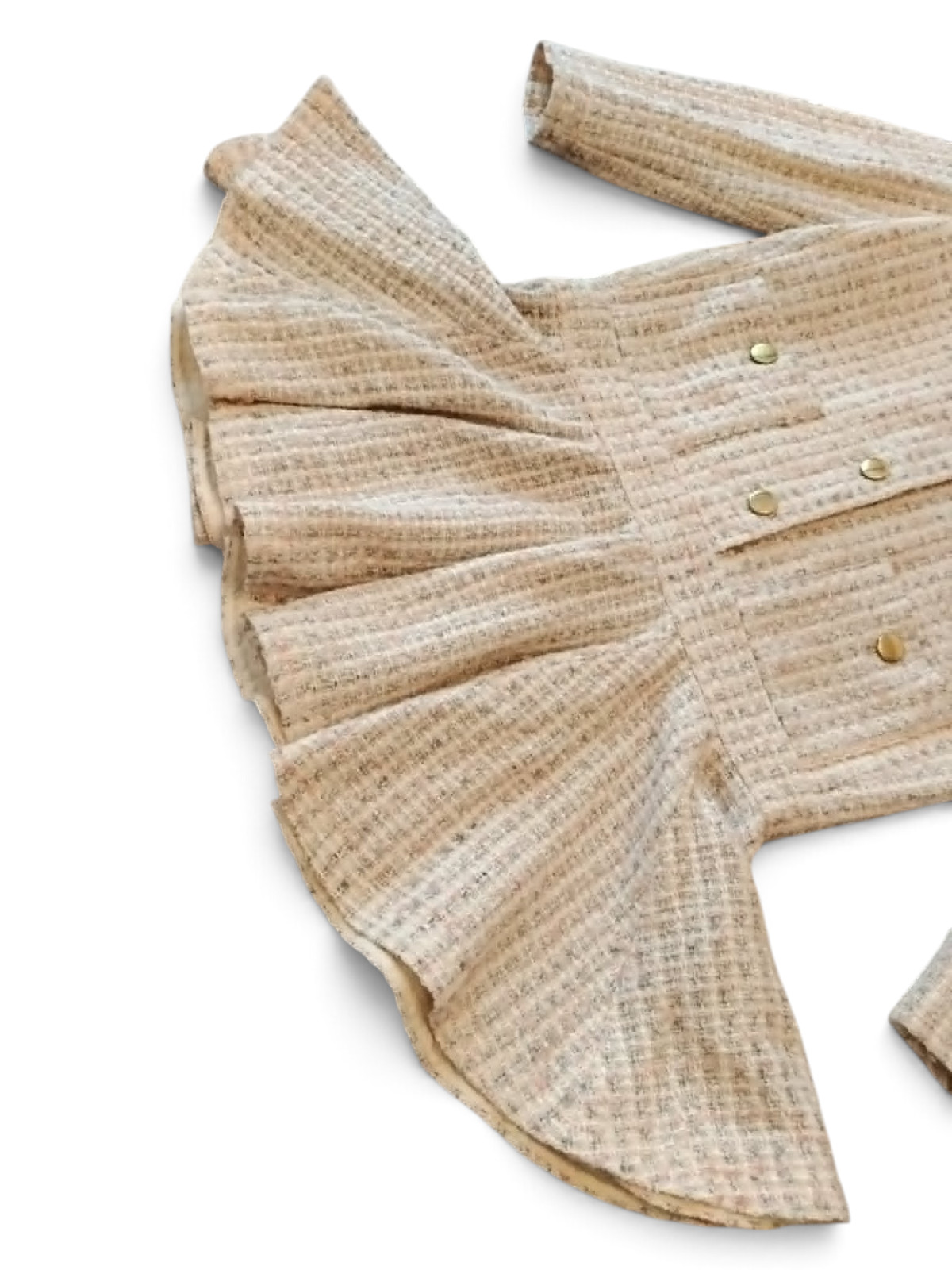 Max Heymans Rare Vintage Haute Couture Tweed Boucle Drop-Waist Flapper Dress M L
