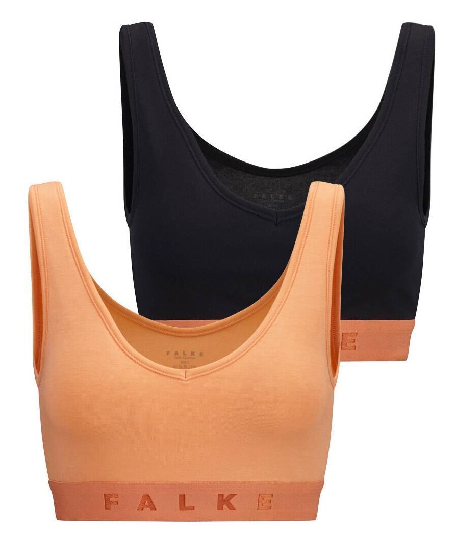 Falke Womens Daily Comfort 2-Pack Bra – Black/Orange