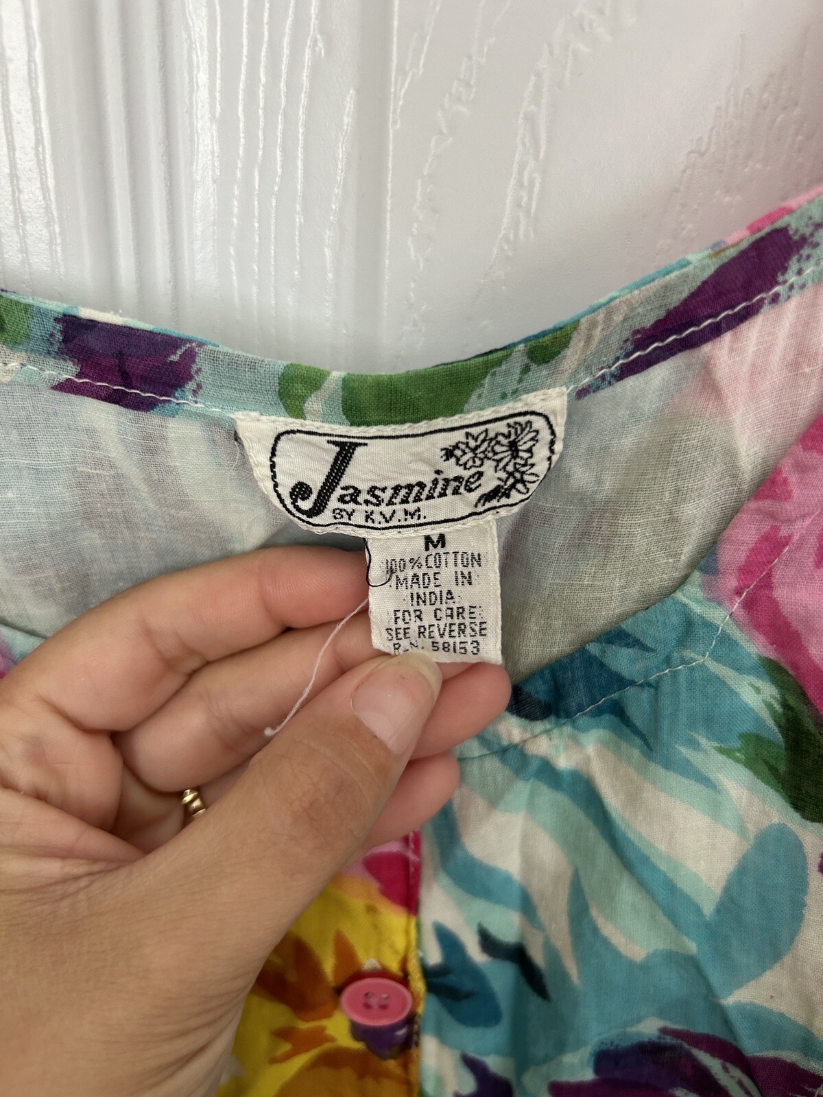 VTG Jasmine By KVM Boho Cottage 90s Dress Button Front Sleeveless Teacher Sz M
