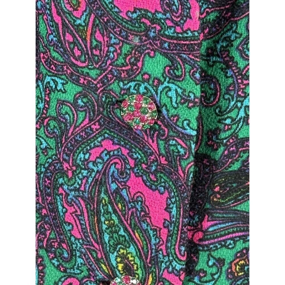 Vtg Edith Meiser Paisley Cropped Jacket Retro Whimsygoth Art