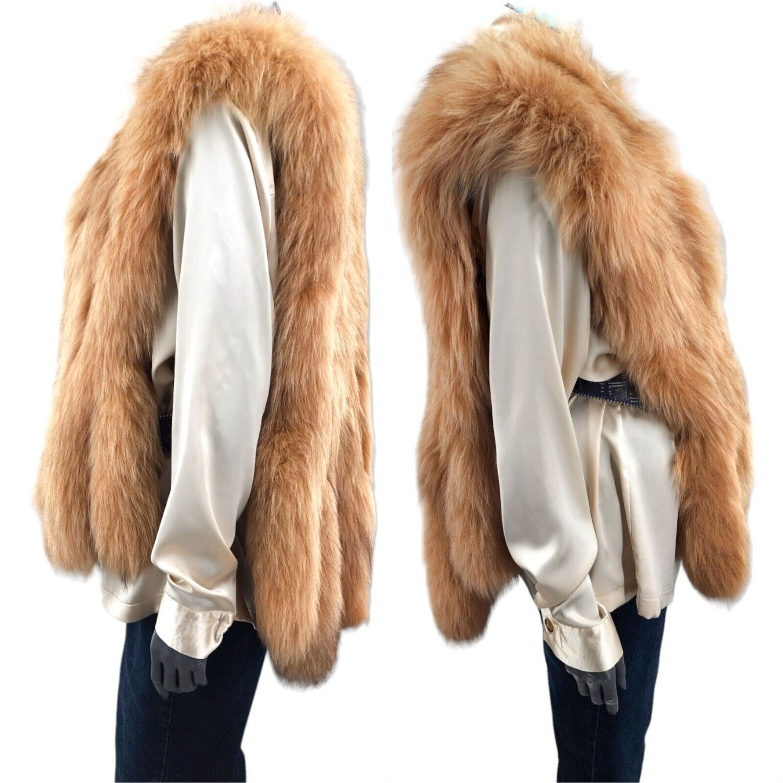 Jacques Saint Laurent Honey Blonde Fox Tail Vest 1980s Paris New York Vintage