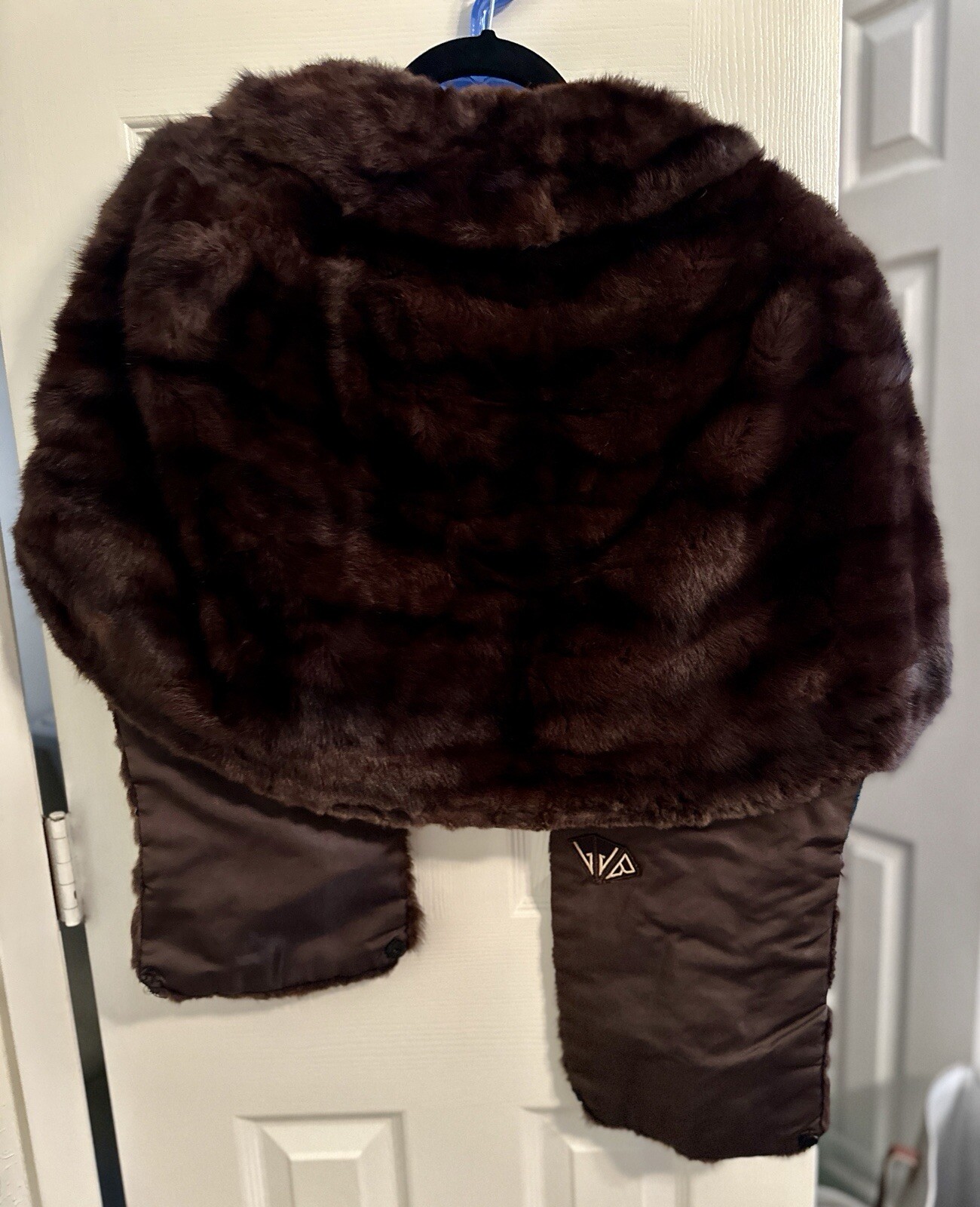 VTG Mink Fur Stole Shall Colar Shoulder Wrap Dark Chocolate Brown O/S 60s GUC