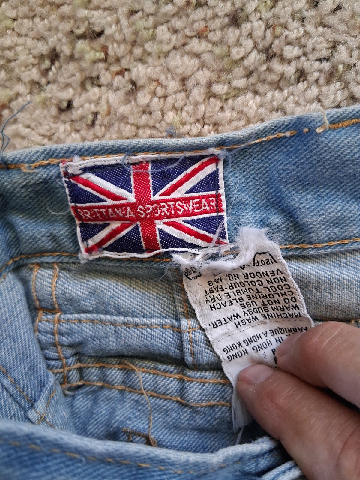 Vintage Brittania Sportswear Patchwork Bell Bottom Jeans Approx: 27×34 70’s