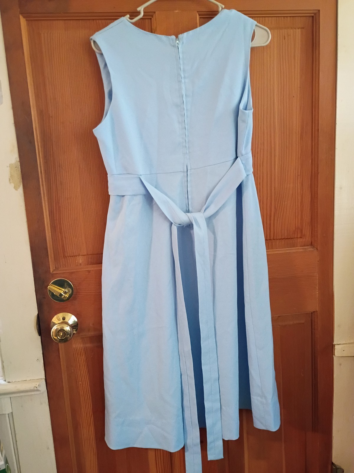 1960s Vintage Powder Blue Mid Length Dress Handsewn