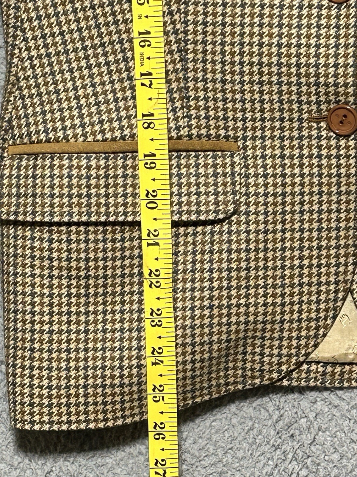 Ettienne Aigner Vintage Womens L Houndstooth Blazer Jacket 2 Button Lined Piping