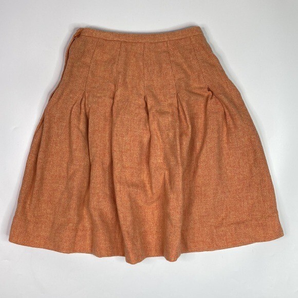 Vintage Carol Brent Pink Wool Pleated Skirt Waist 26″ 50s