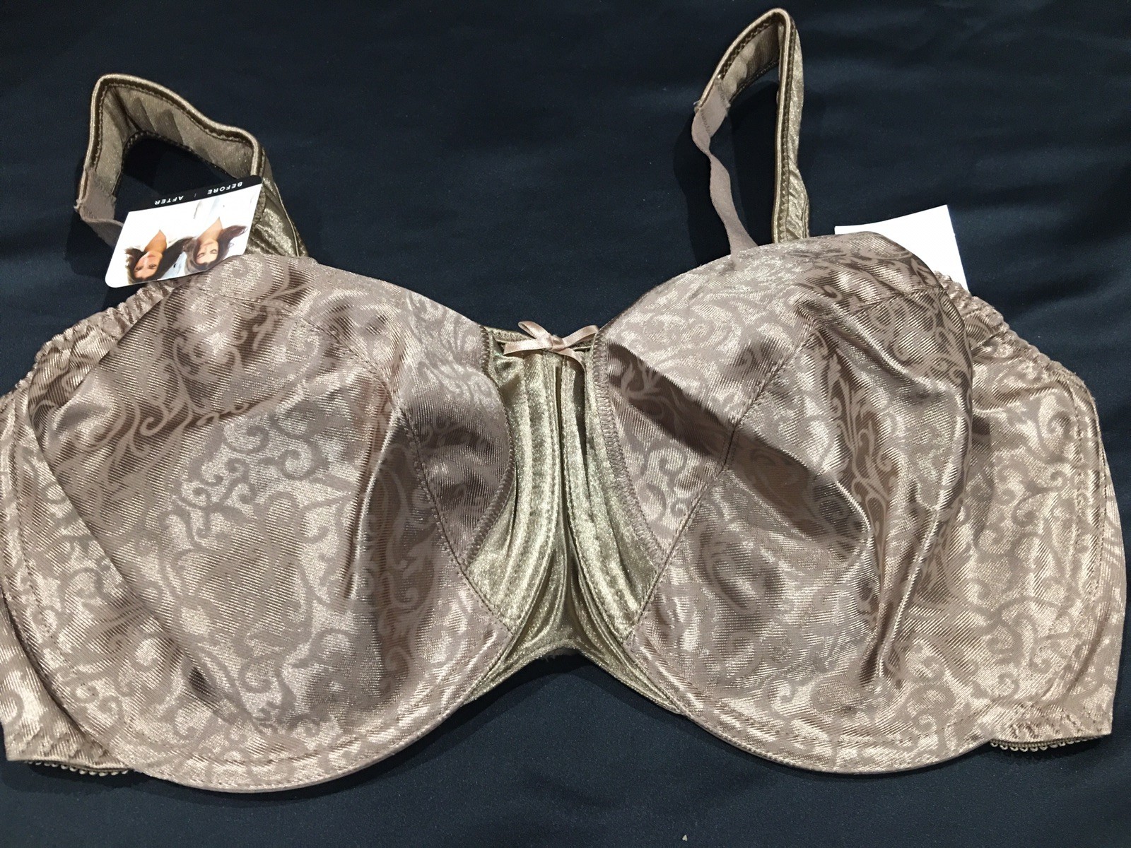 Vtg Latte Shiny Bali Second Skin Satin Bra 36 DD