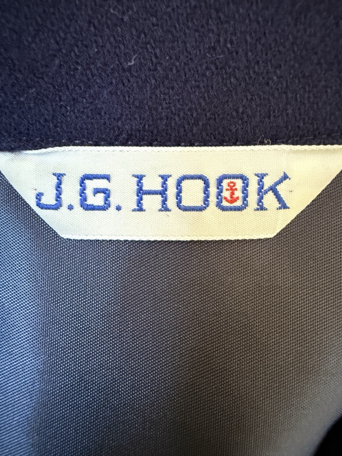 Vintage 80s JG Hook Classic Navy Popover/Overshirt/Tunic Sz 6 Epaulets, V-Neck